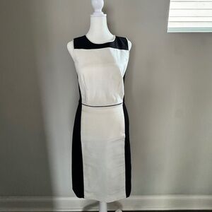Theory Colorblock Sheath Dress – Black & White, Size 4